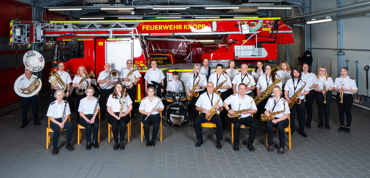 Proben der Big Band FFW Kropp