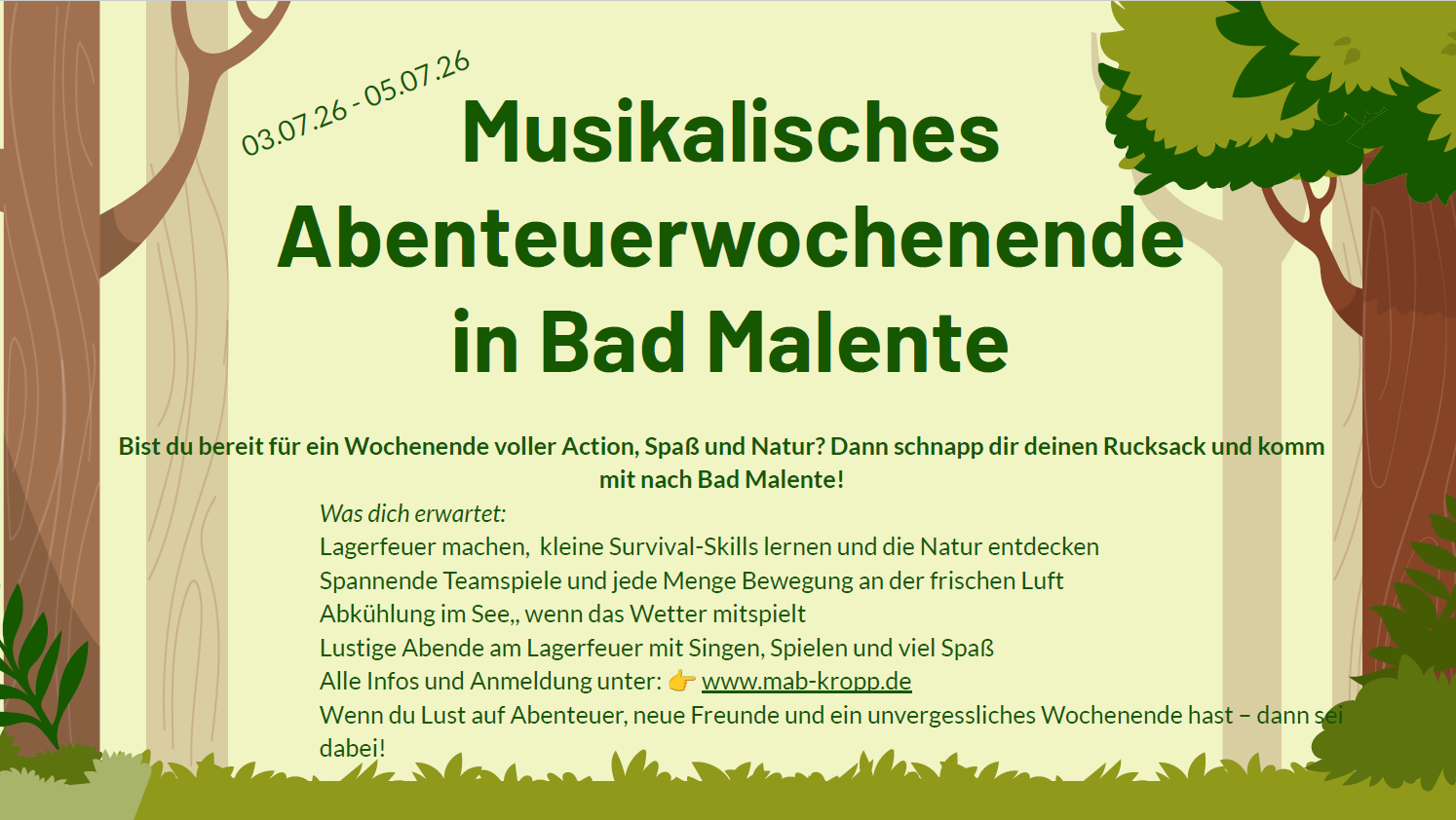 Musikalisches Abenteuerwochenende in Bad Malente